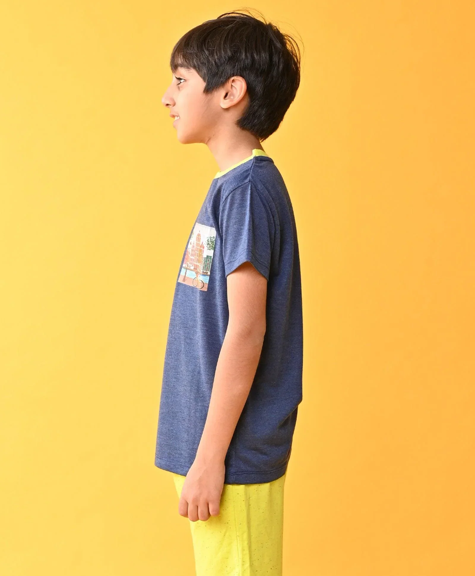AMSTERDAM NAVY BLUE SHORT SLEEVE BOYS T-SHIRT - NAVY - Image 5