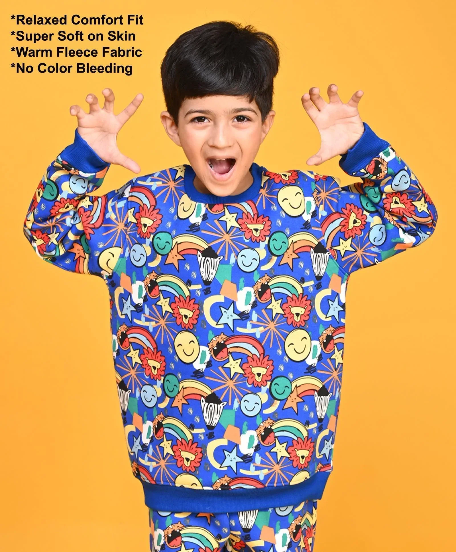 ANIMAL BOYS FLEECE SWEATSHIRT - BLUE - Image 5