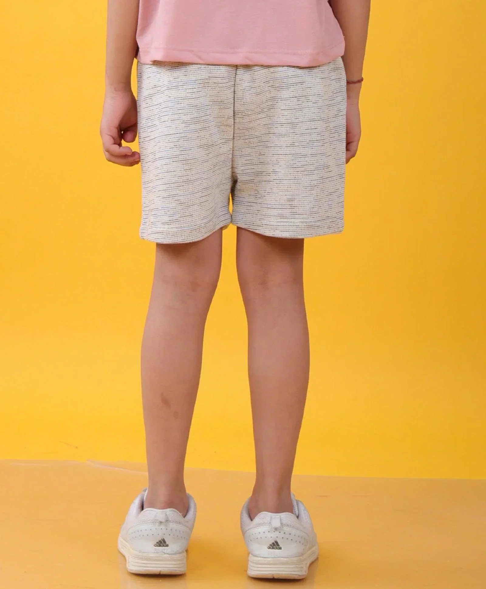 BLACK BLUE TEXTURED SUMMER GIRLS SHORTS - WHITE - Image 4