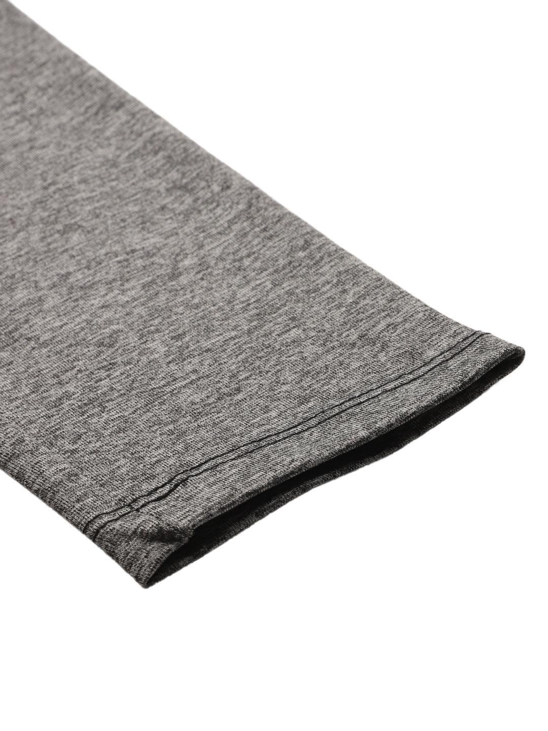 BLACK MELANGE SPORTY LEGGINGS - BLACK - Image 8