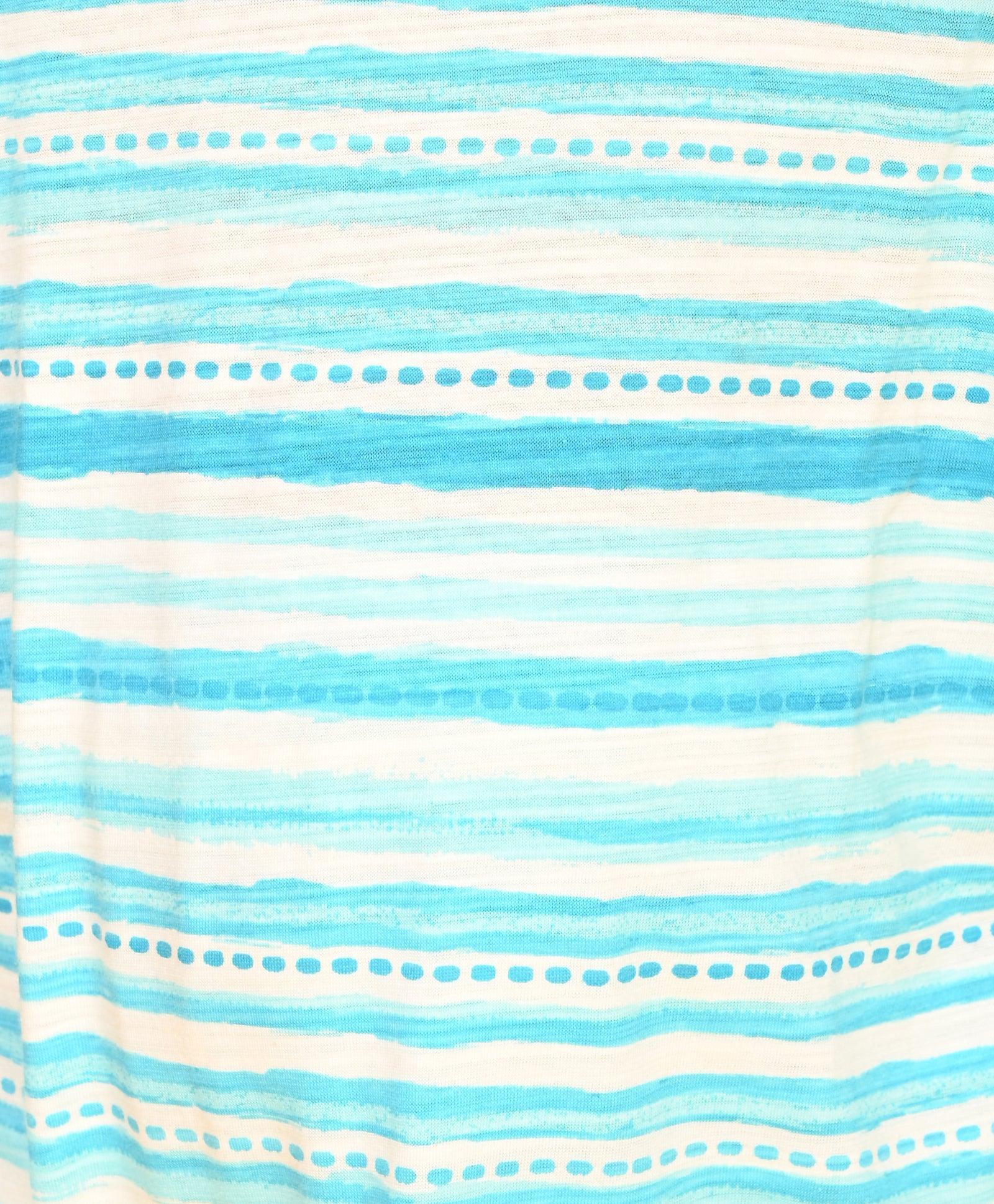 BLUE DOTTED LONG SLEEVE T-SHIRT - BLUE - Image 4