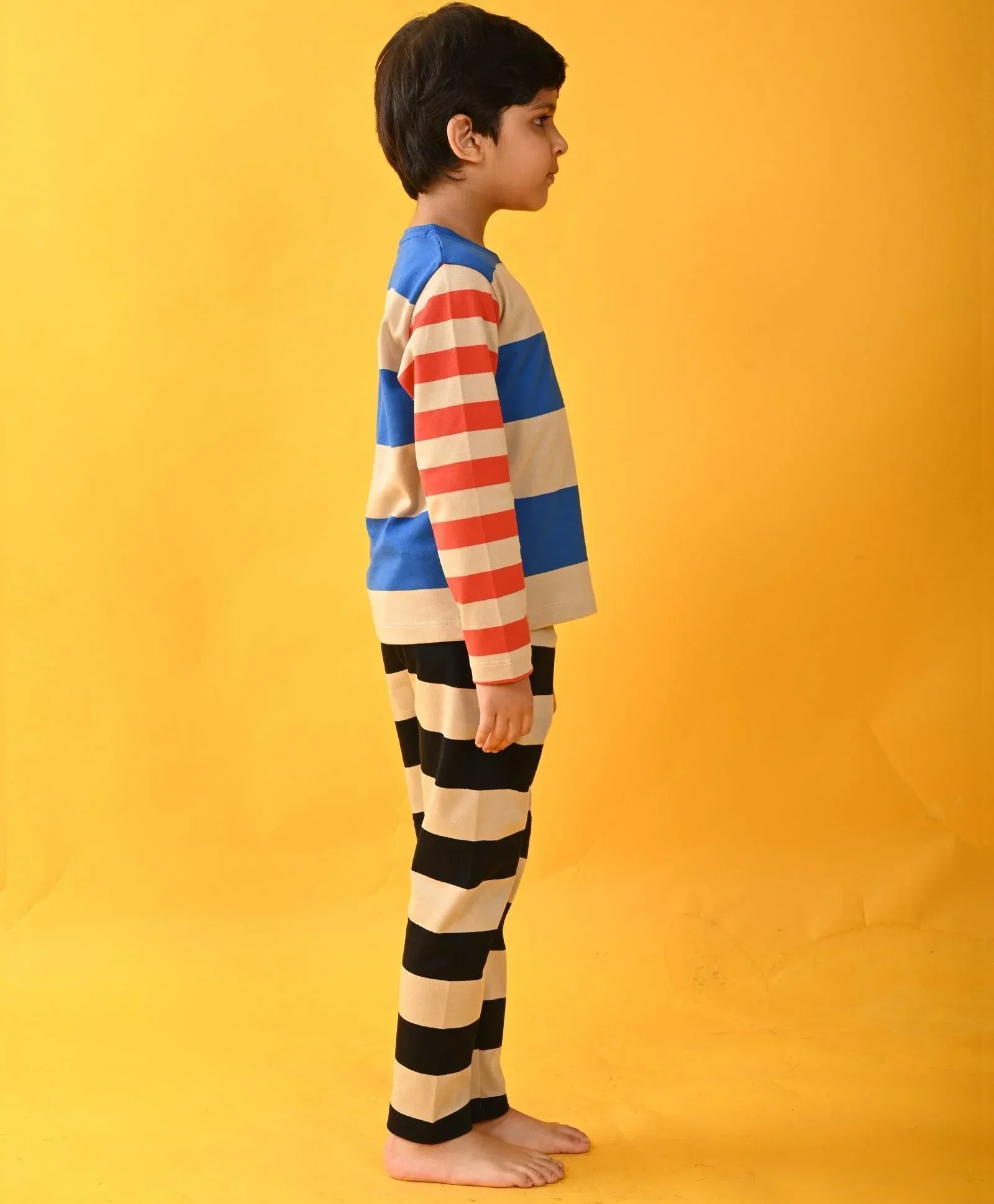 BLUE STRIPE LONG SLEEVE PYJAMA SET - FOREVER - Image 3