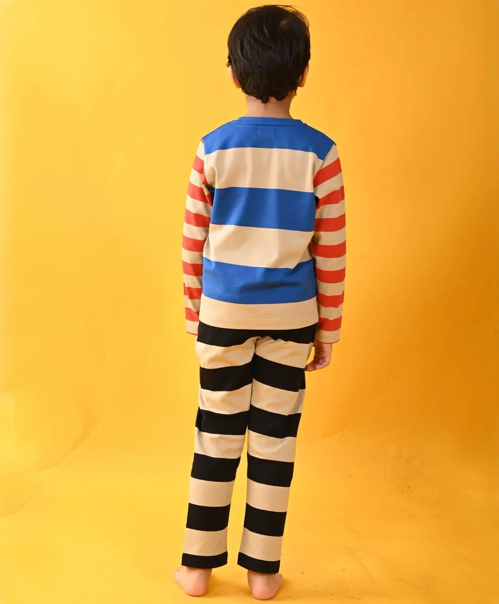 BLUE STRIPE LONG SLEEVE PYJAMA SET - FOREVER - Image 4