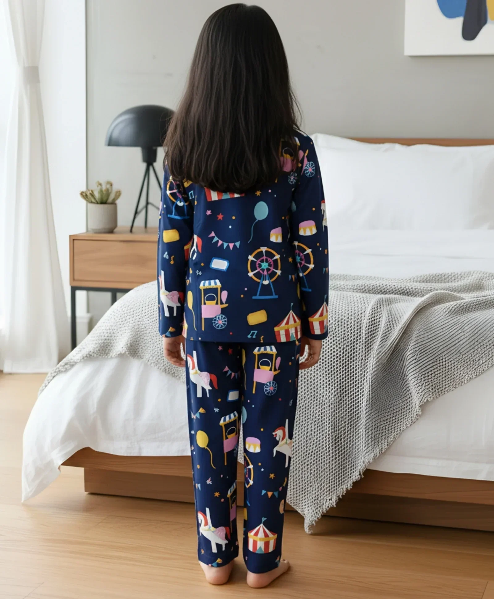 CARNIVAL CIRCUS LONG SLEEVES PYJAMA SET - BLUE - Image 3