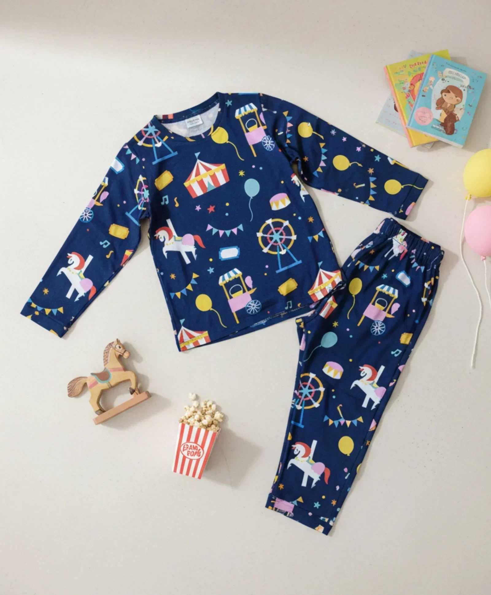 CARNIVAL CIRCUS LONG SLEEVES PYJAMA SET - BLUE - Image 7