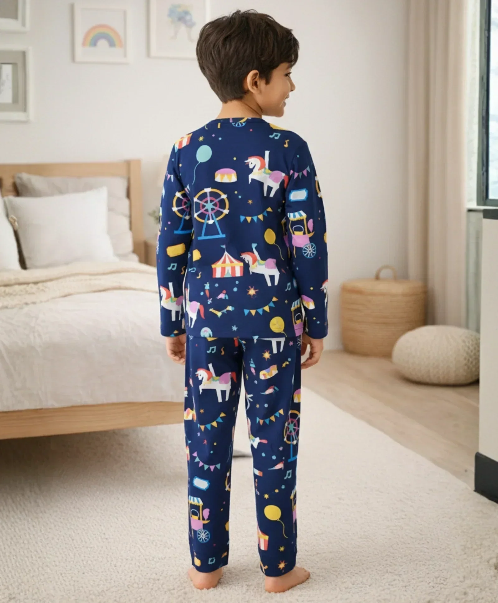 CARNIVAL CIRCUS BOYS LONG SLEEVES PYJAMA SET - BLUE - Image 3