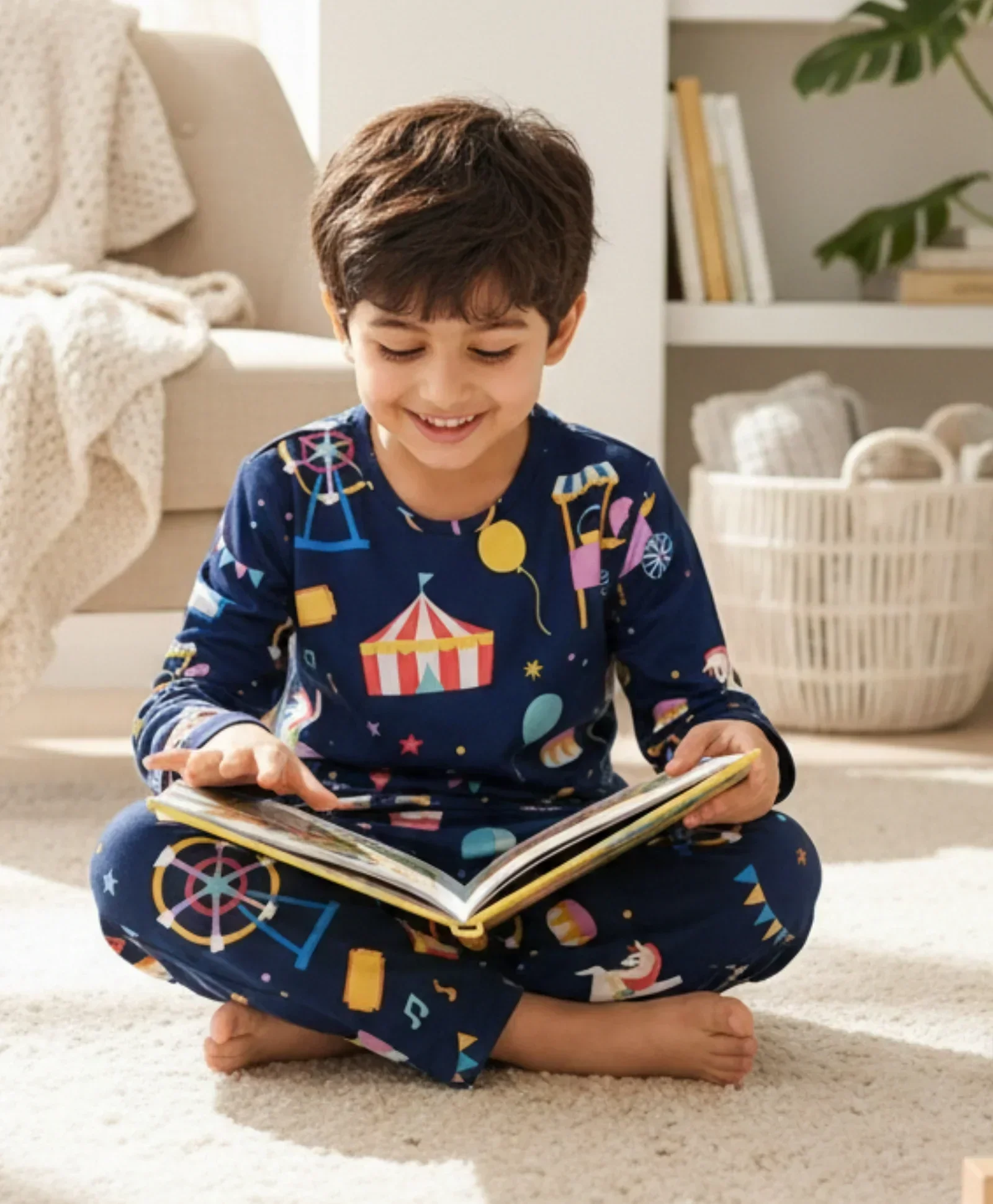 CARNIVAL CIRCUS BOYS LONG SLEEVES PYJAMA SET - BLUE - Image 6