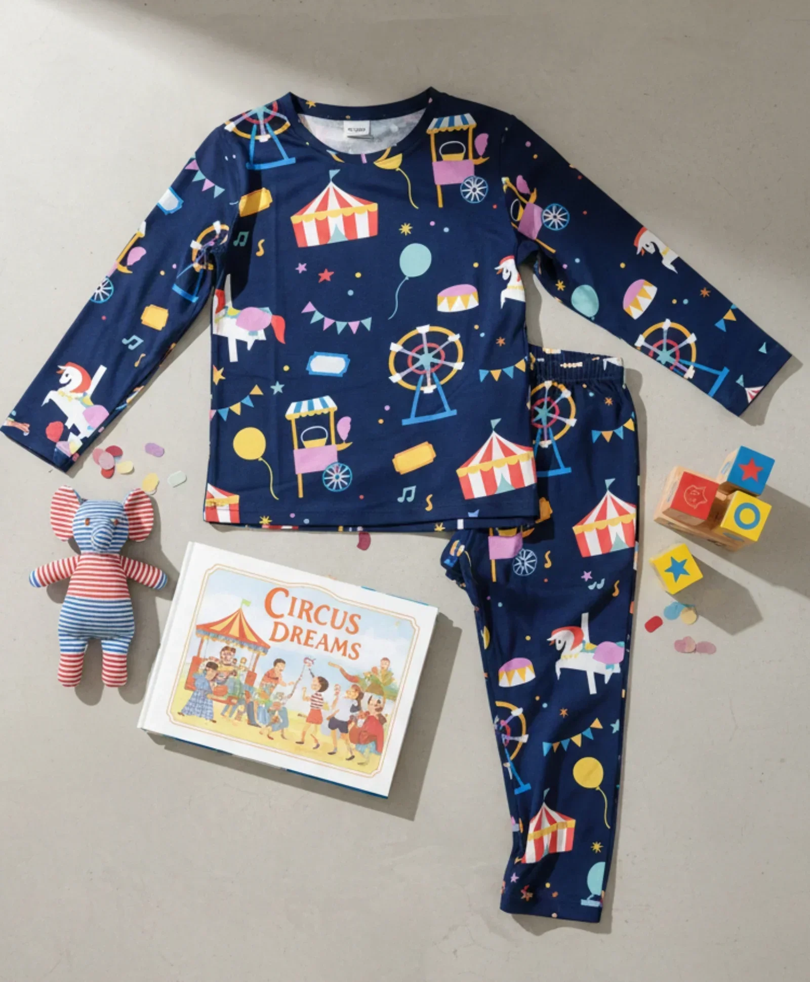 CARNIVAL CIRCUS BOYS LONG SLEEVES PYJAMA SET - BLUE - Image 7