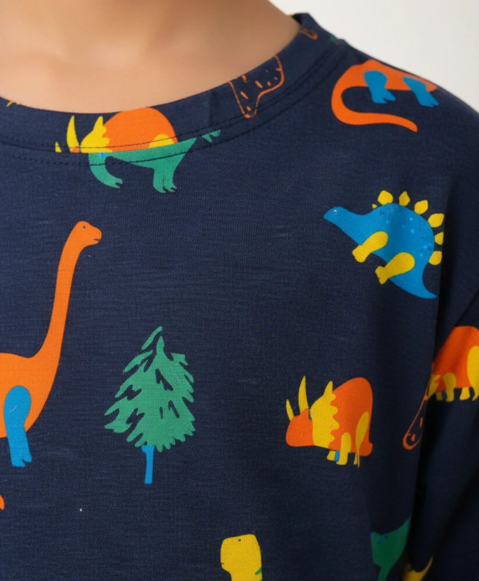 DINOSAUR FUN NAVY PYJAMA SET (LONG SLEEVES) - Image 4