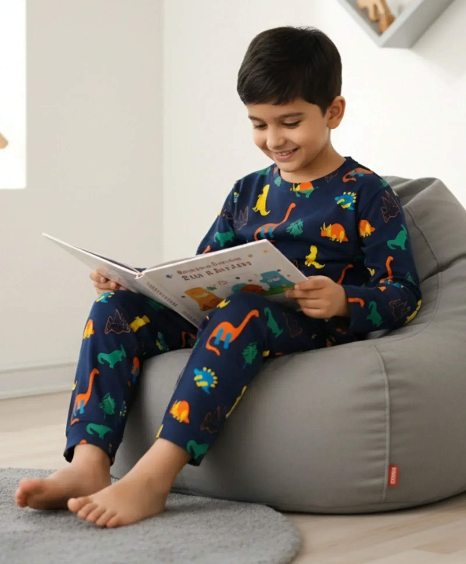 DINOSAUR FUN NAVY PYJAMA SET (LONG SLEEVES) - Image 5