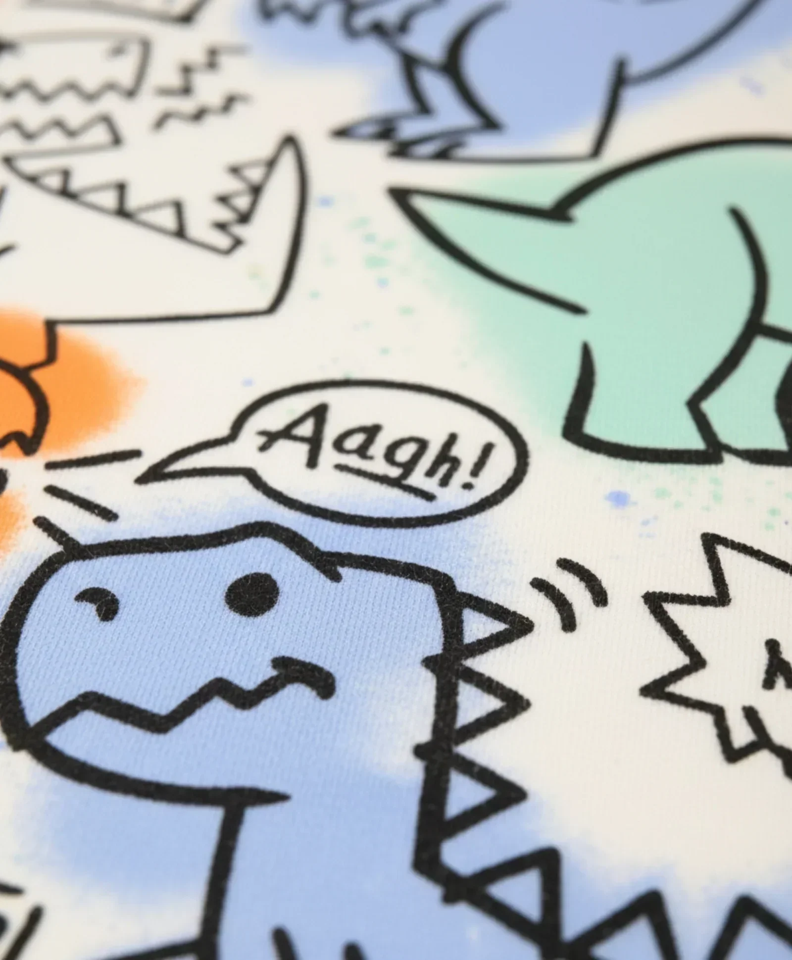 DINOSAUR WOW FUN FLEECE SWEATSHIRT JOGGER SET - WHITE - Image 3