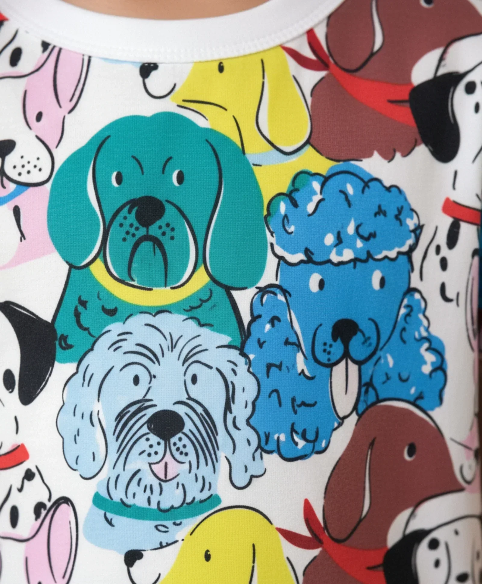 DOGS PRINT GIRLS SLEEPWEAR SHORT SET - WHITE - Image 4