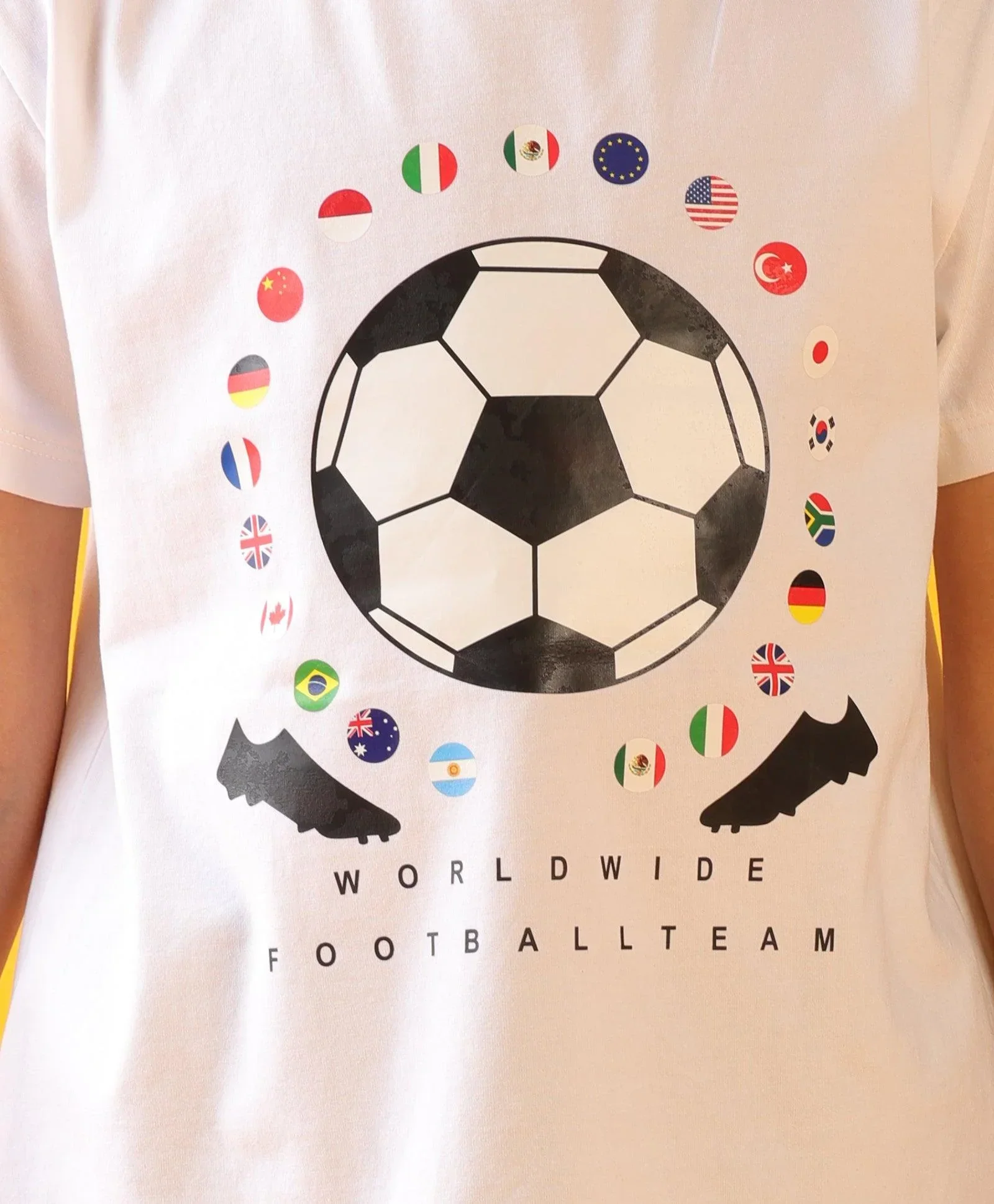 FOOTBALL SUMMER BLACK BOYS JOGGER SET - WHITE/BLACK - Image 3