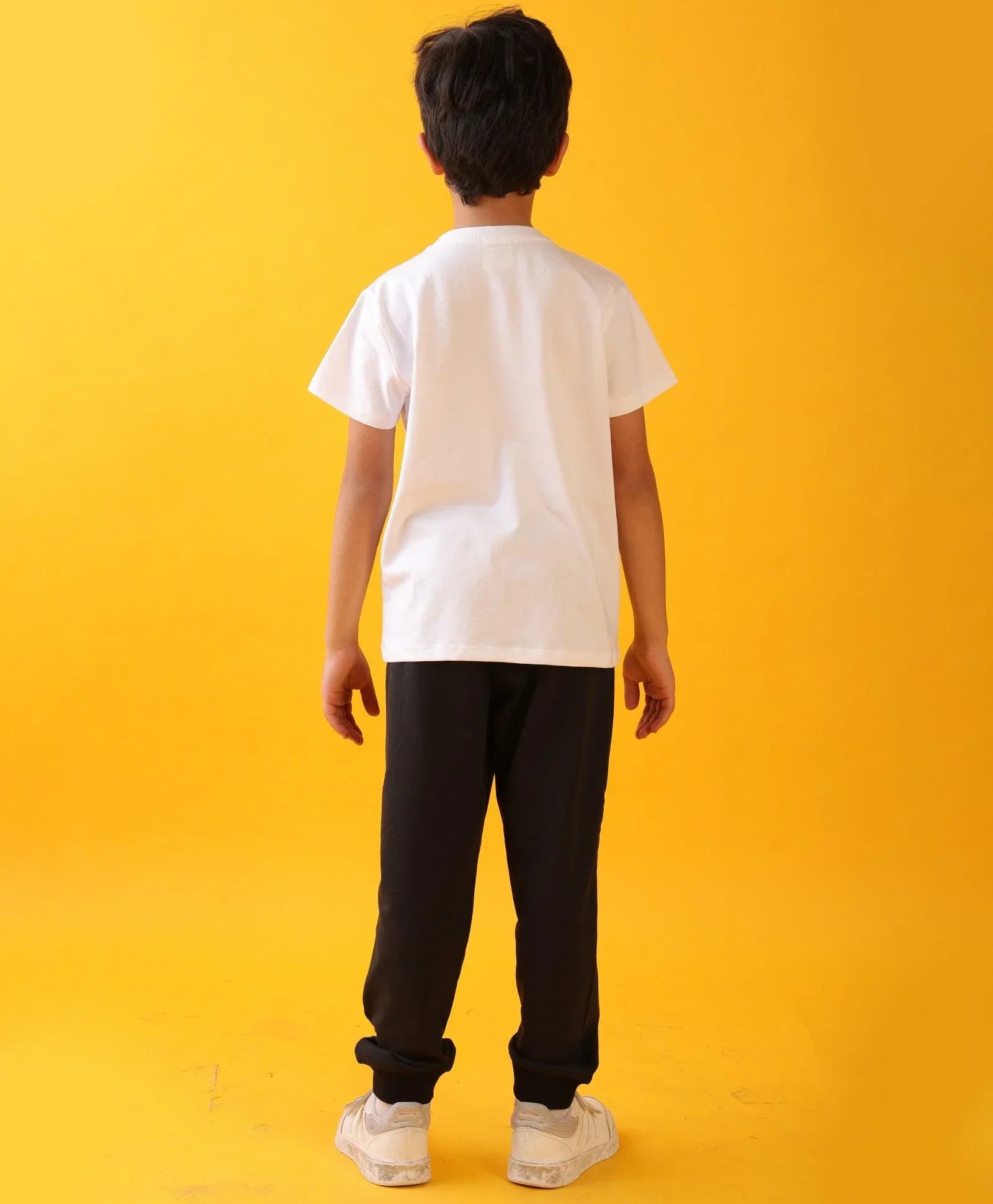 FOOTBALL SUMMER BLACK BOYS JOGGER SET - WHITE/BLACK - Image 4