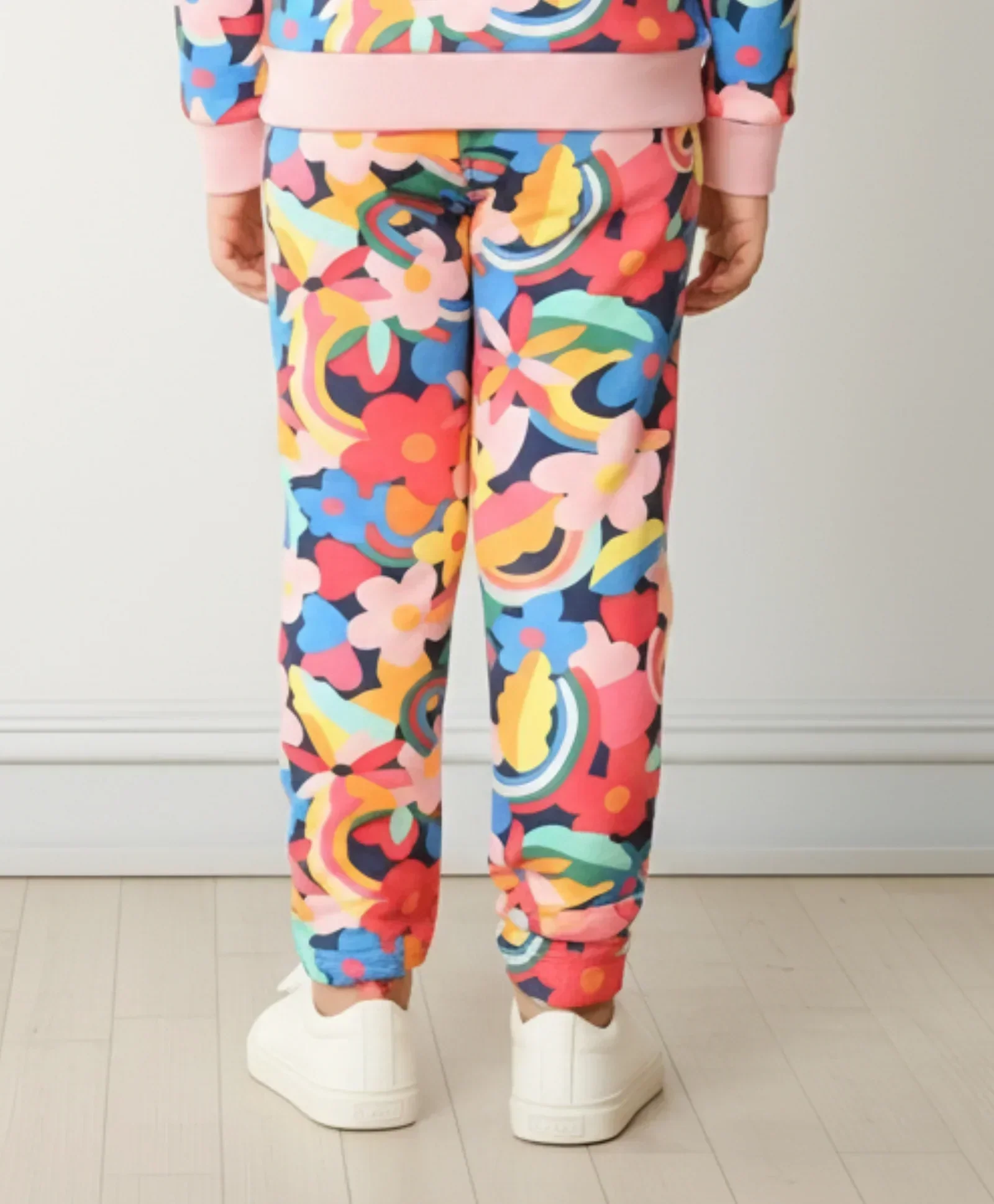 FUN FLORAL FLEECE JOGGER - PINK - Image 6