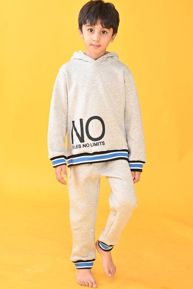 GREY BLUE CUFFED JOGGERS (FLEECE) - Image 4