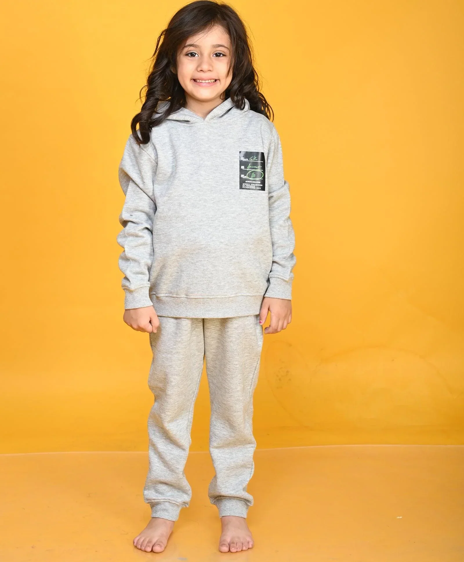 GREY MELANGE GIRLS FLEECE JOGGER - GREY MELANGE - Image 4