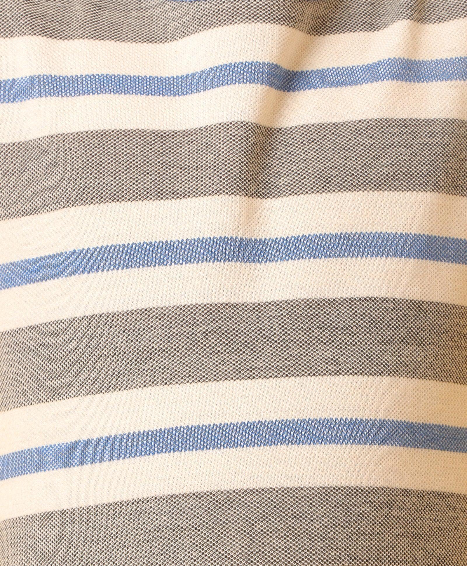 GREY WHITE STRIPED RUFFLE DRESS-GREY - Image 6