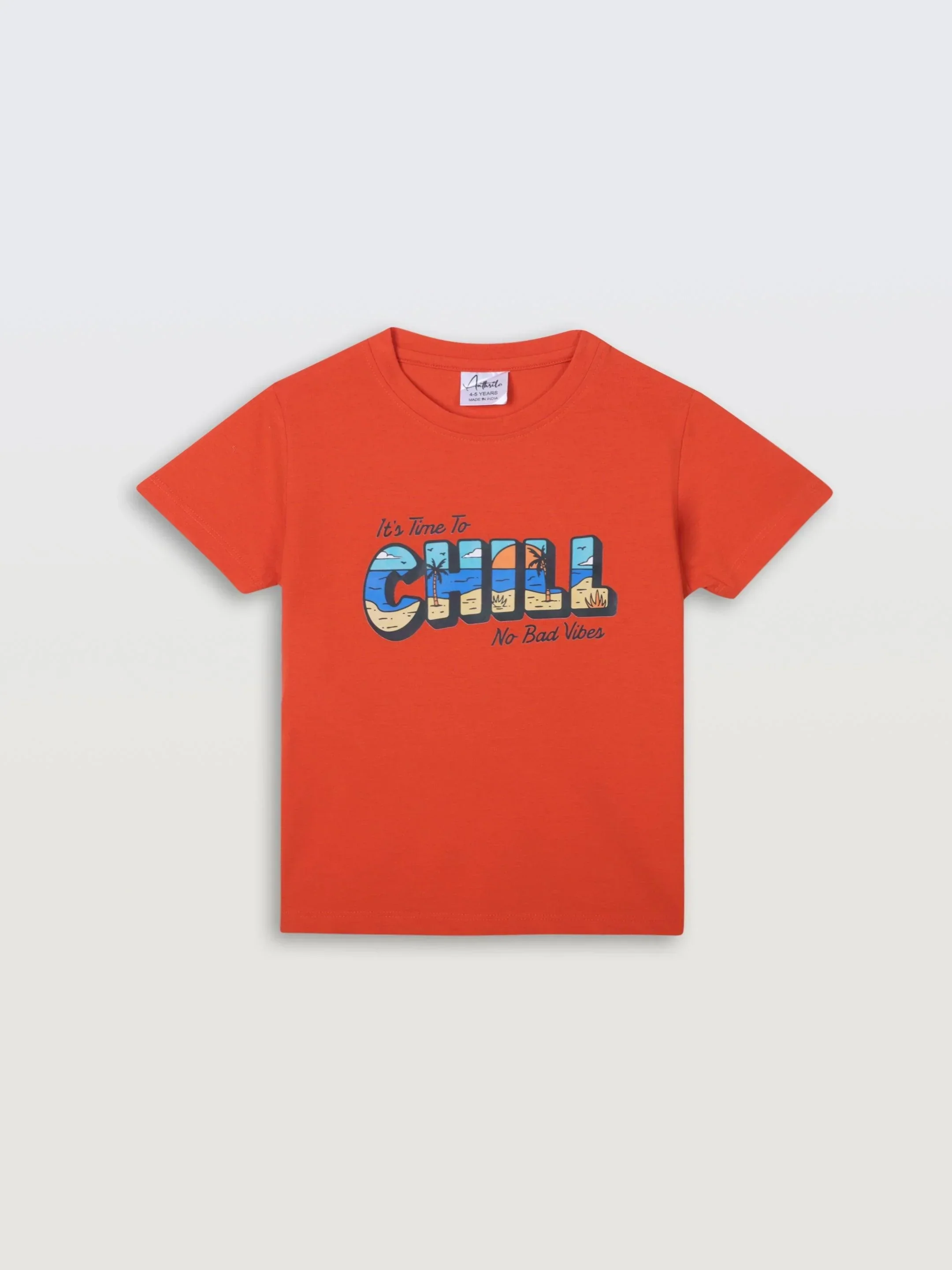 ITS TIME TO CHILL SHORT SLEEVE BOYS T-SHIRT - ORANGE - Image 3