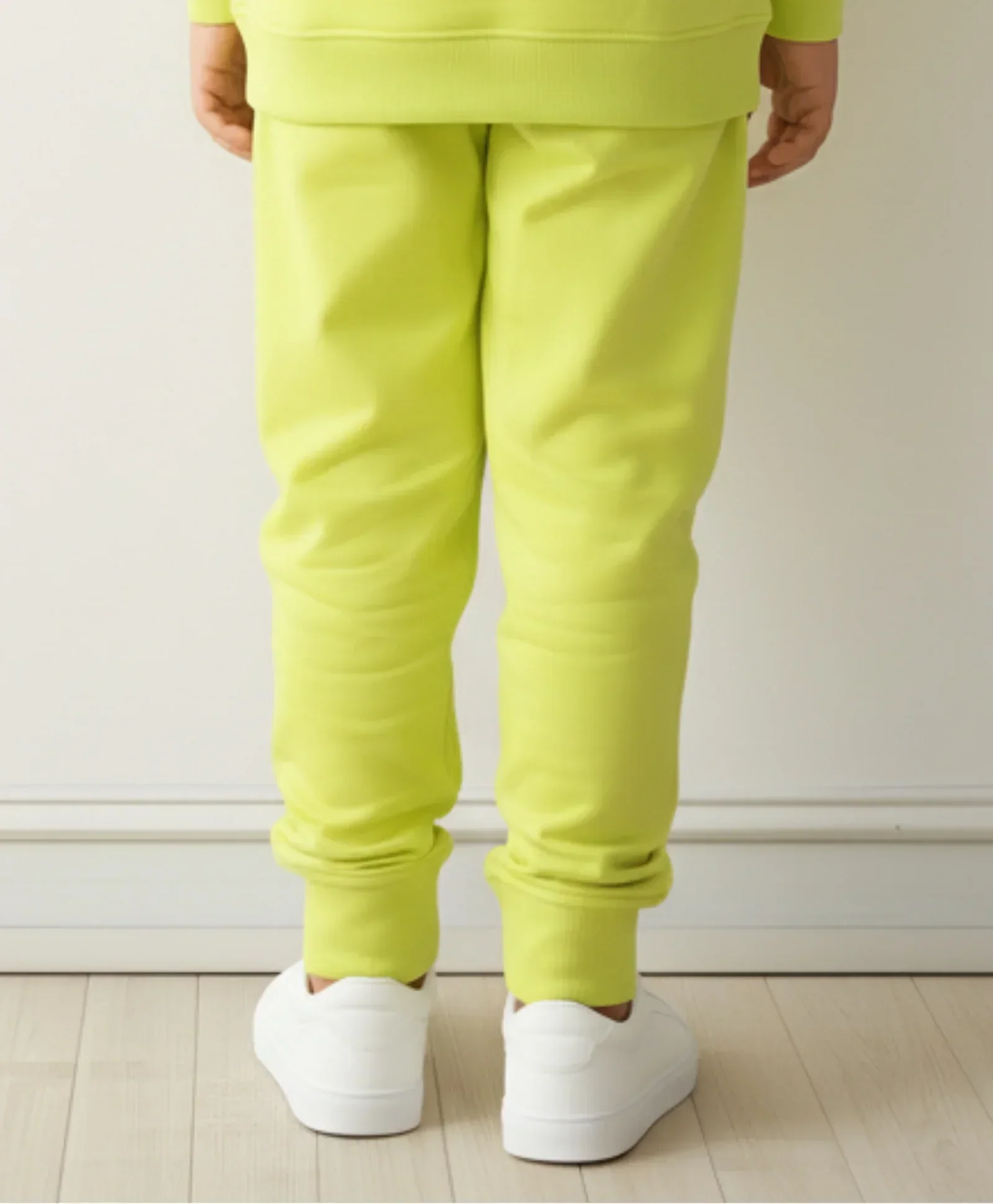LIME FLEECE GIRLS JOGGER - LIME GREEN - Image 6