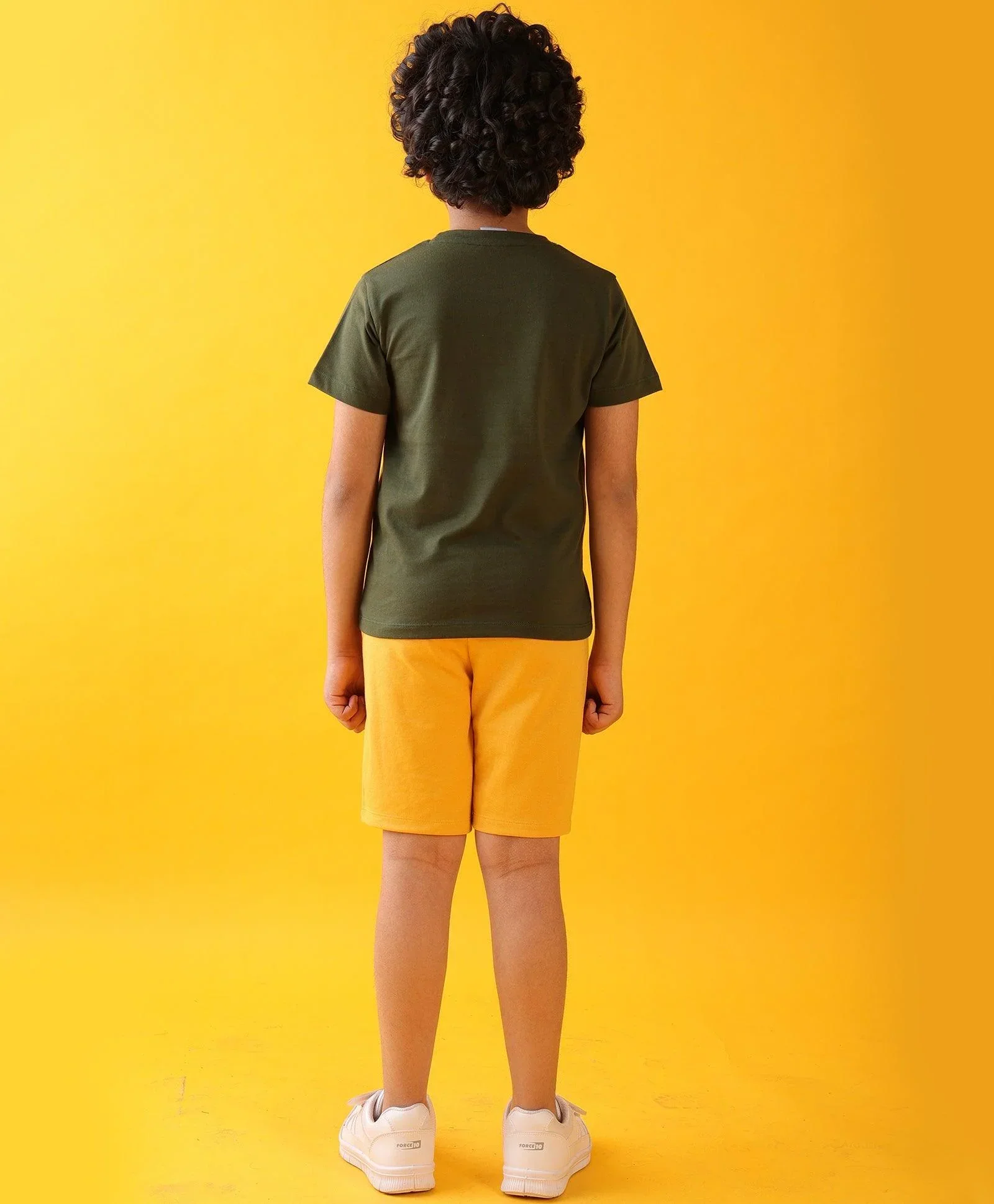 BEACH COAST MUSTARD SHORTS SET - OLIVE/MUSTARD - Image 3