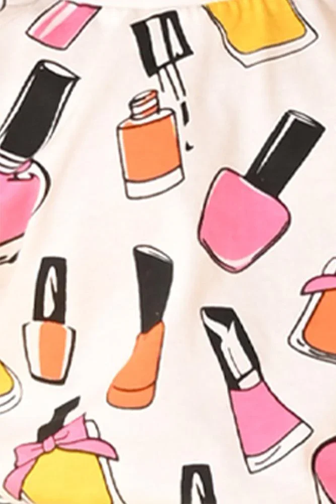 NAIL PAINT AQUA STRIPED SHORTS SET - WHITE/AQUA - Image 4