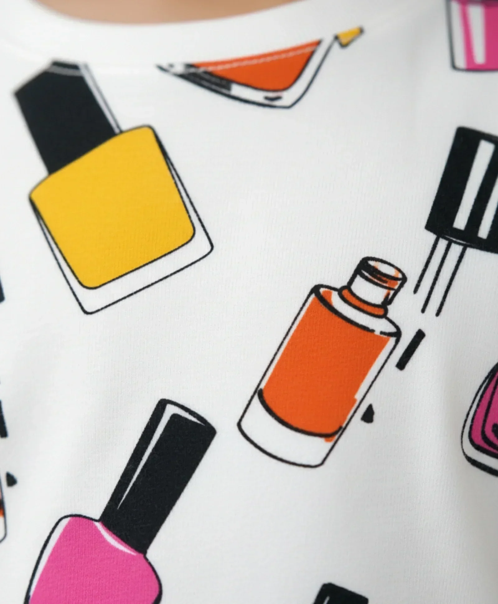 NAIL PAINT LONG SLEEVES PYJAMA SET - WHITE - Image 4