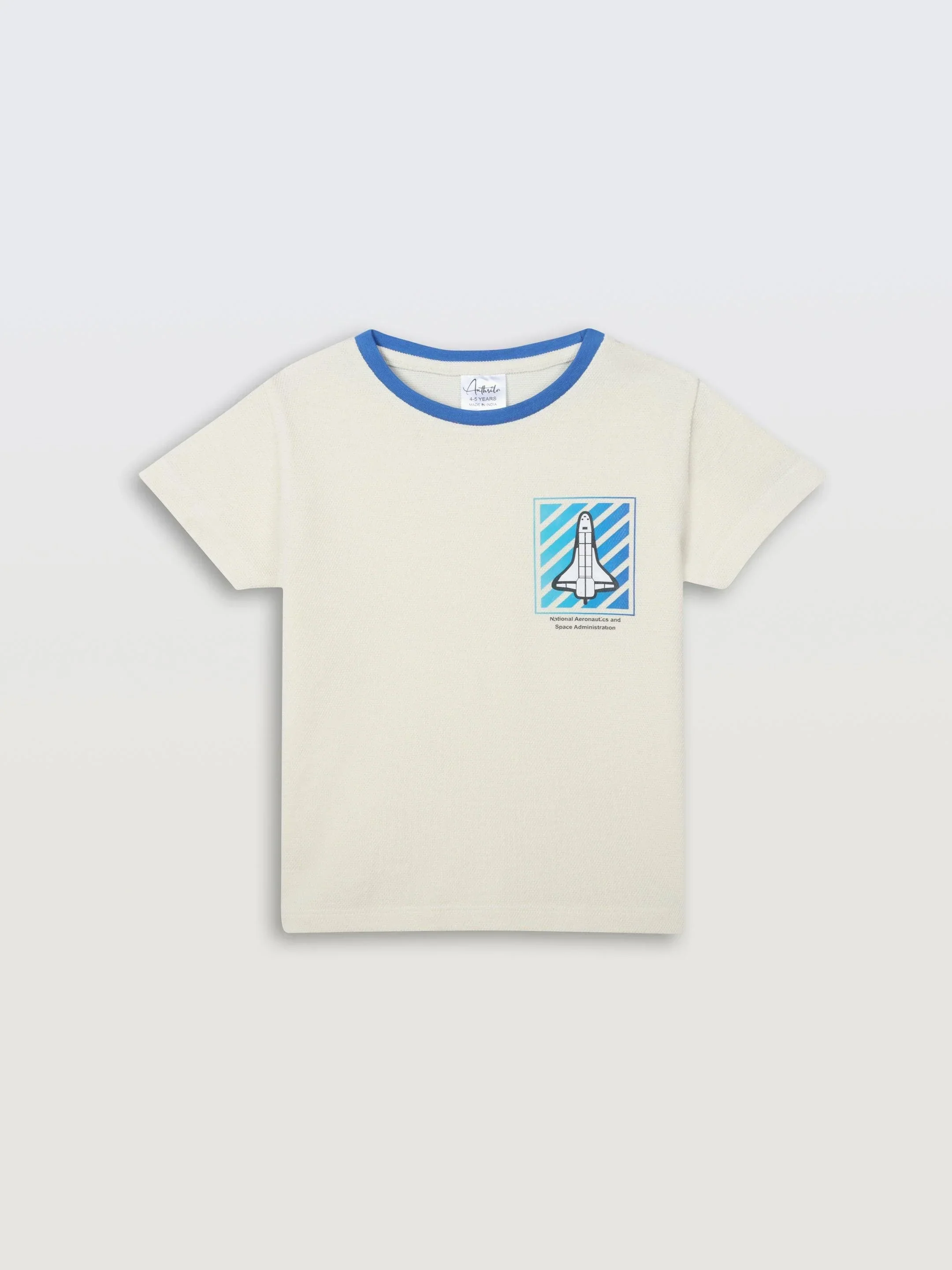 NATIONAL AERO SHORT SLEEVE BOYS T-SHIRT - OFF WHITE - Image 3