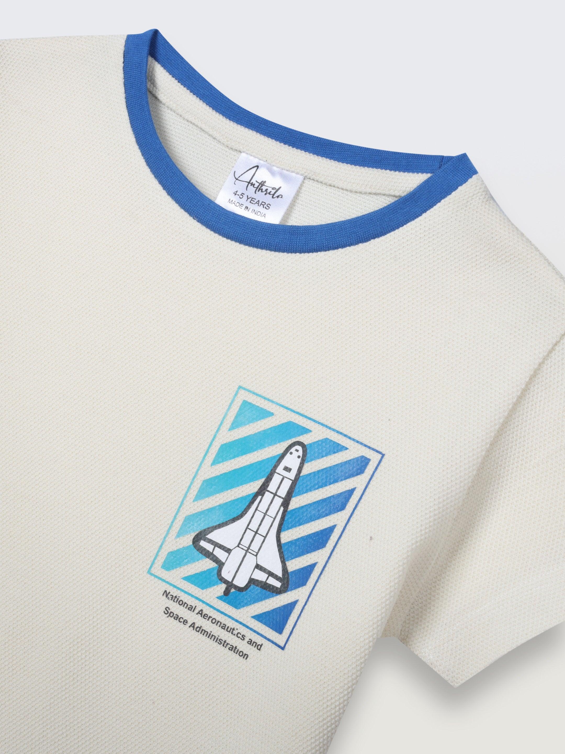 NATIONAL AERO SHORT SLEEVE BOYS T-SHIRT - OFF WHITE - Image 7