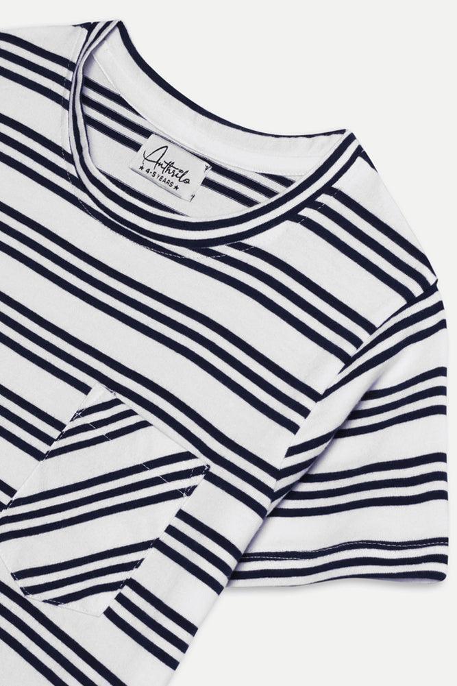 NAVY STRIPE BOYS T-SHIRT - NAVY - Image 4