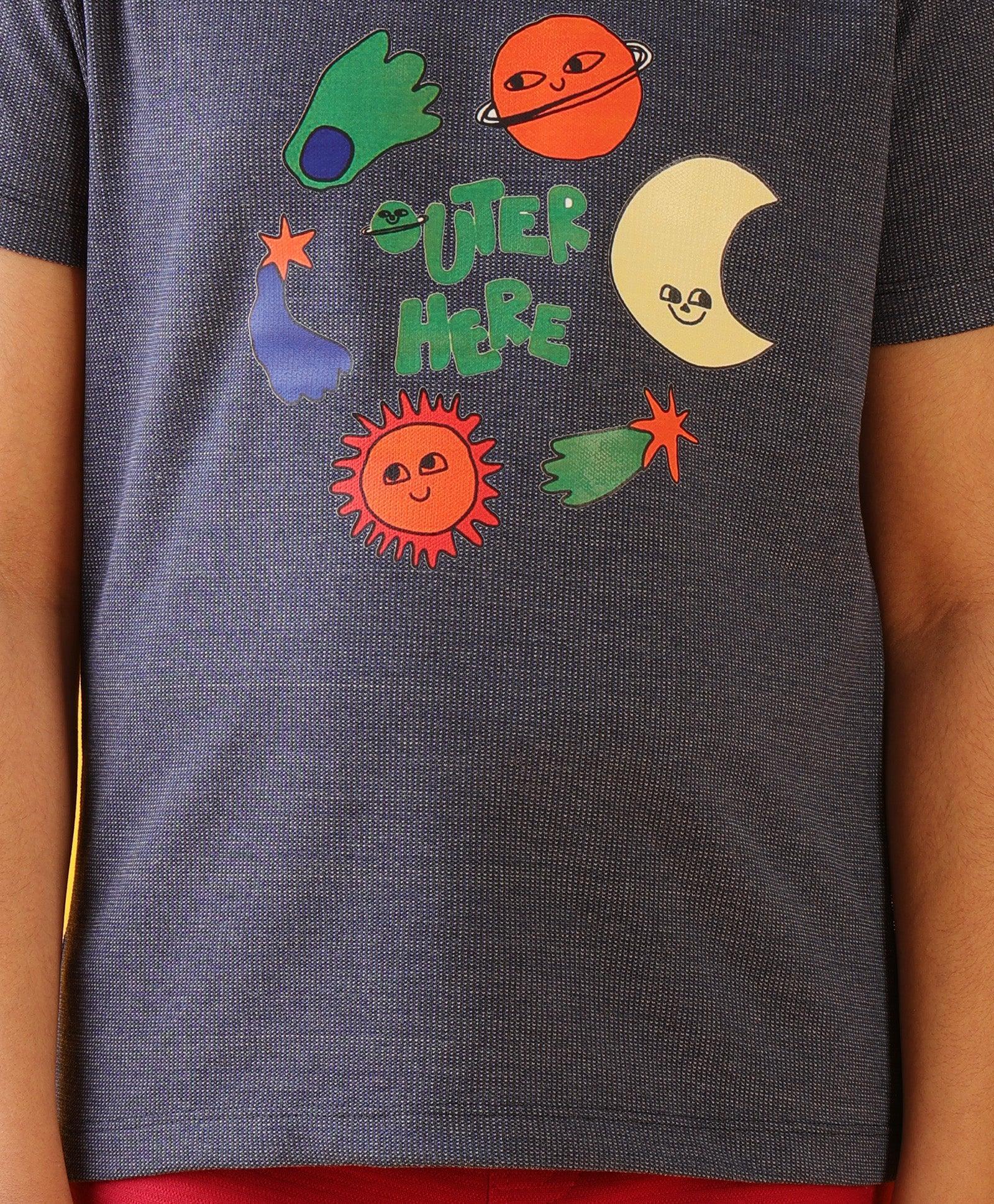 OUTER SPACE RED BOYS SHORTS SET - BLUE/RED - Image 4