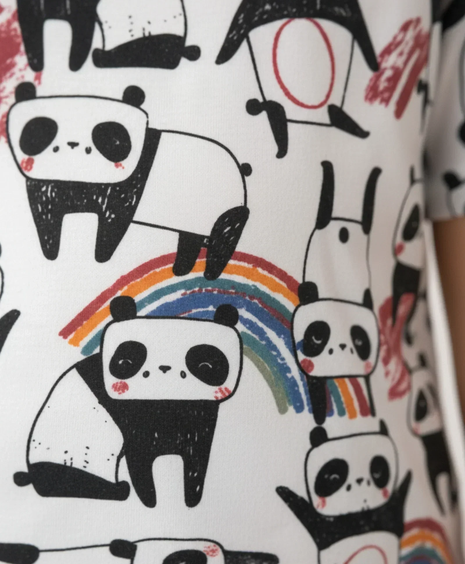 PANDA SHORT SLEEVE PYJAMA SET - WHITE - Image 4