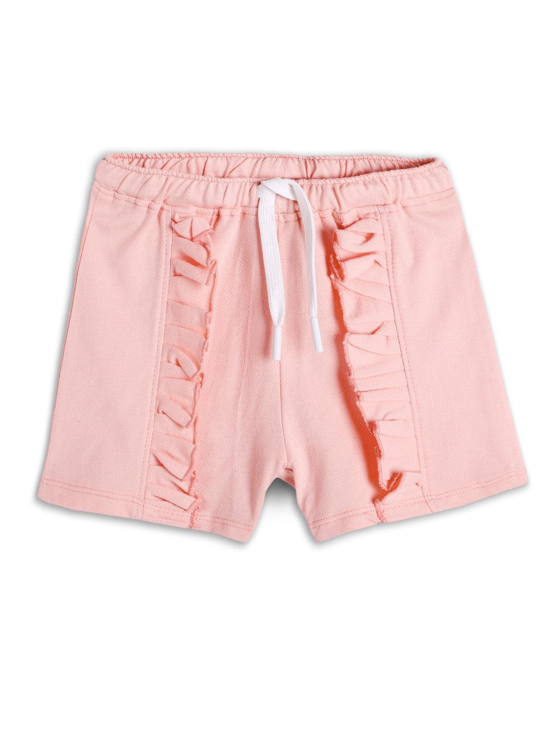 PINK FRILL GIRLS SUMMER SHORTS - PINK - Image 4