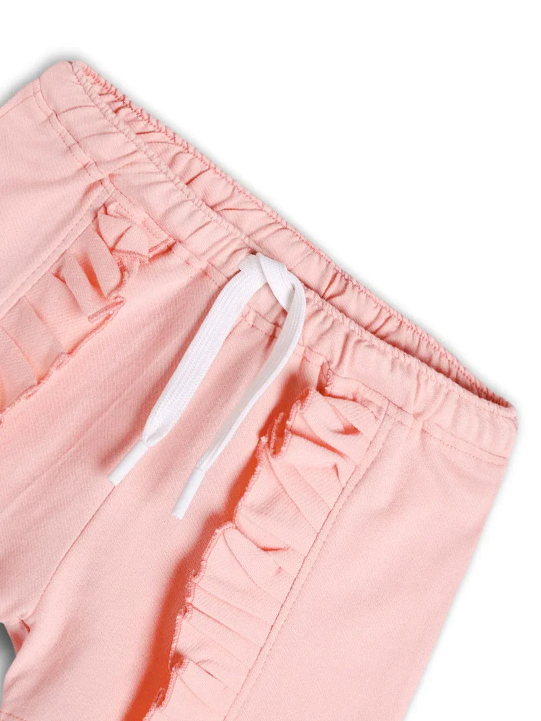 PINK FRILL GIRLS SUMMER SHORTS - PINK - Image 6