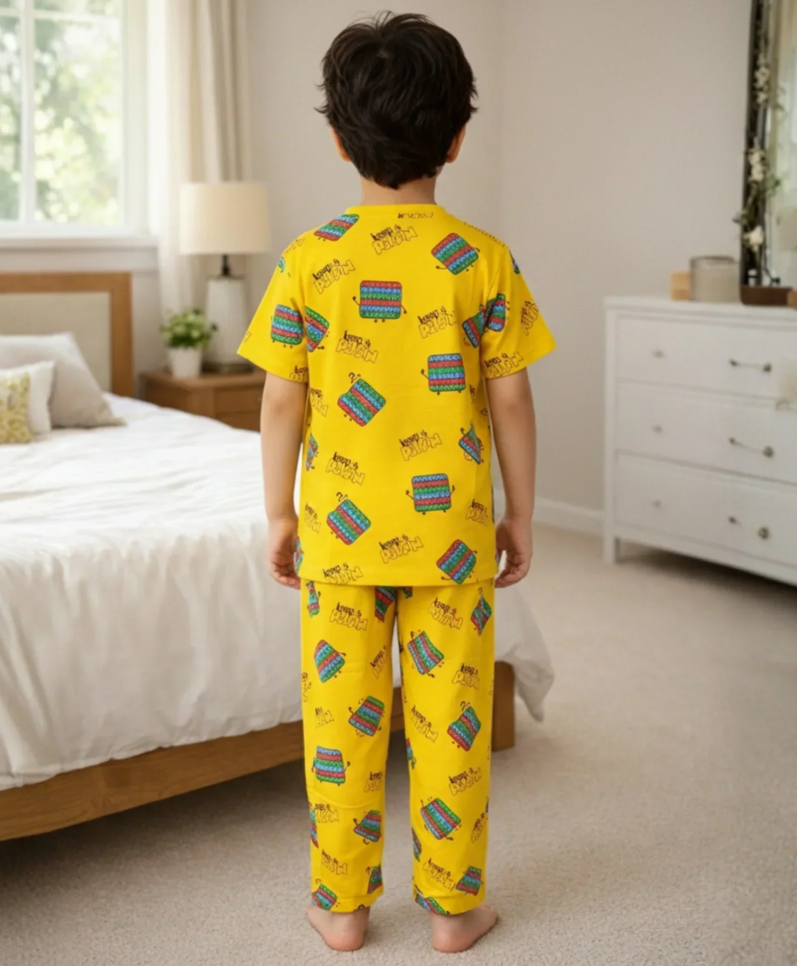 POP IT SHORT SLEEVE PYJAMA SET - YELLOW - Image 3