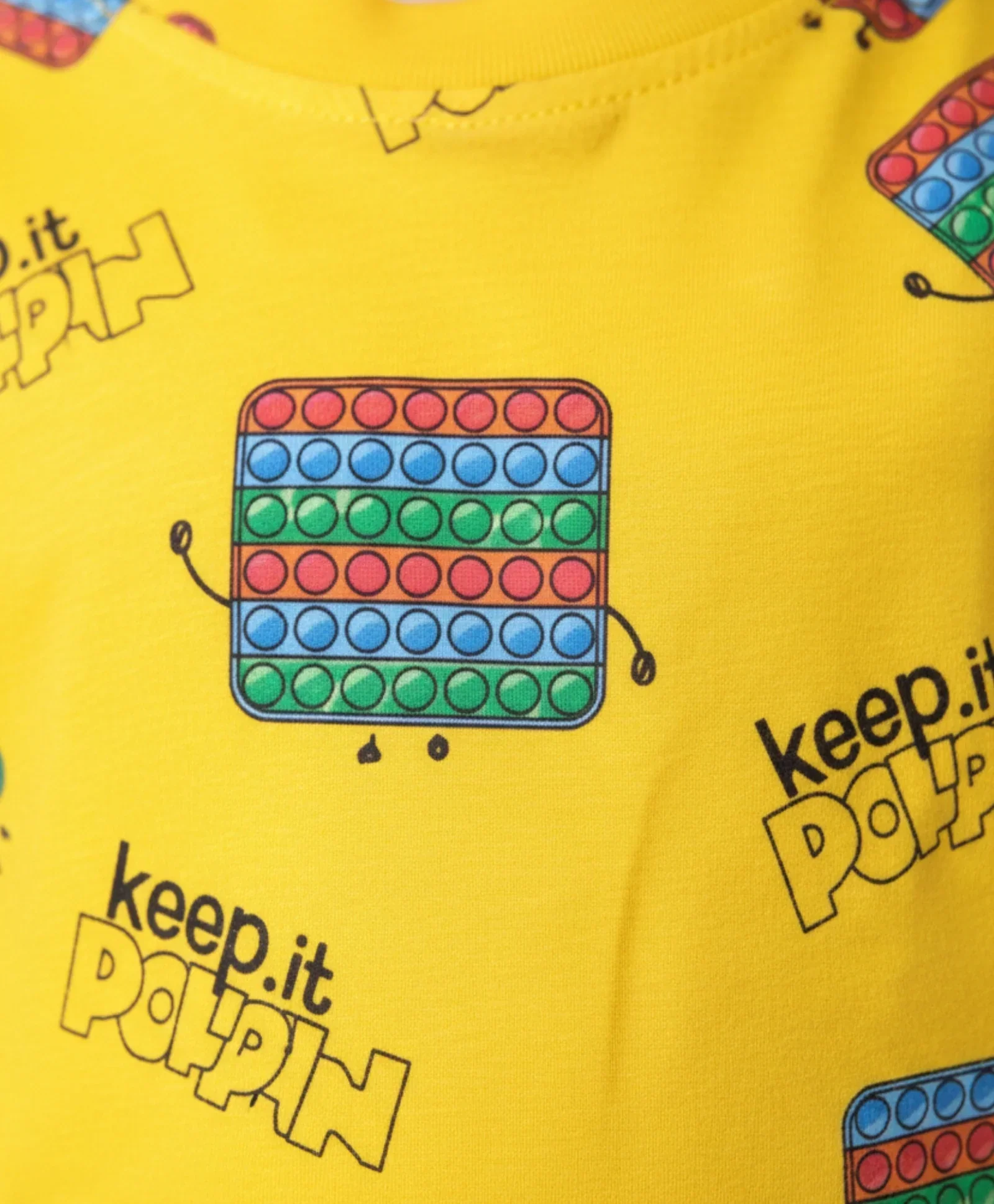 POP IT SHORT SLEEVE PYJAMA SET - YELLOW - Image 4