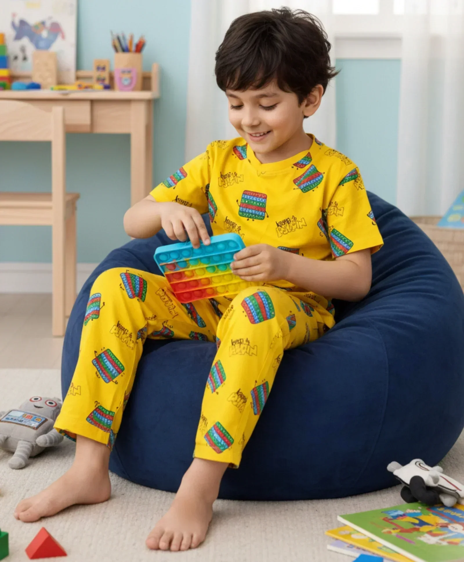 POP IT SHORT SLEEVE PYJAMA SET - YELLOW - Image 6