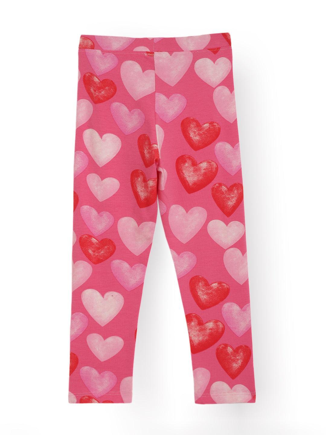 PRETTY PINK HEARTS SUMMER LEGGINGS - PINK - Image 3