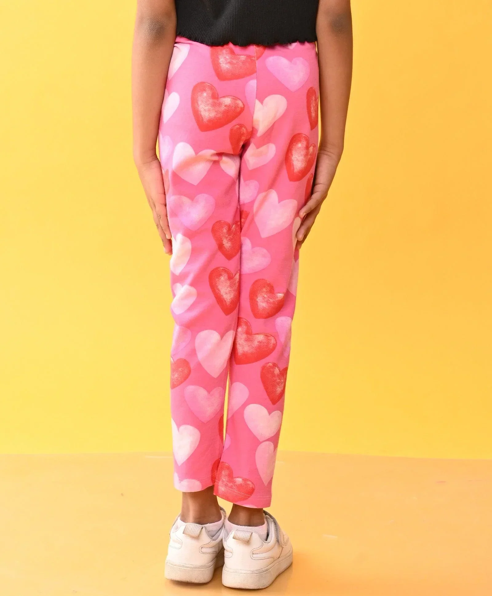 PRETTY PINK HEARTS SUMMER LEGGINGS - PINK - Image 5