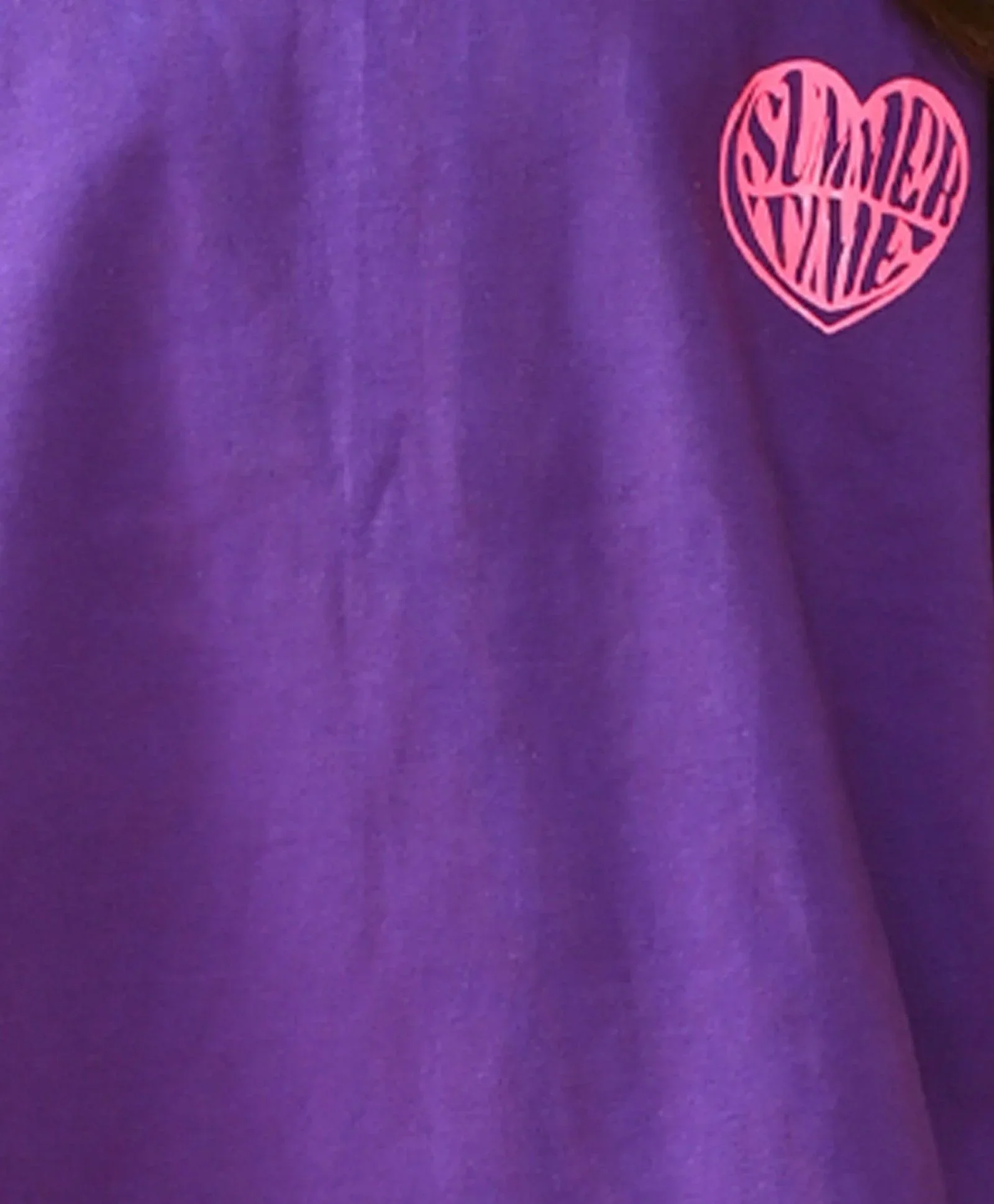 PURPLE SUMMER TSHIRT HEART PINK LEGGINGS SET - PURPLE /PINK - Image 5