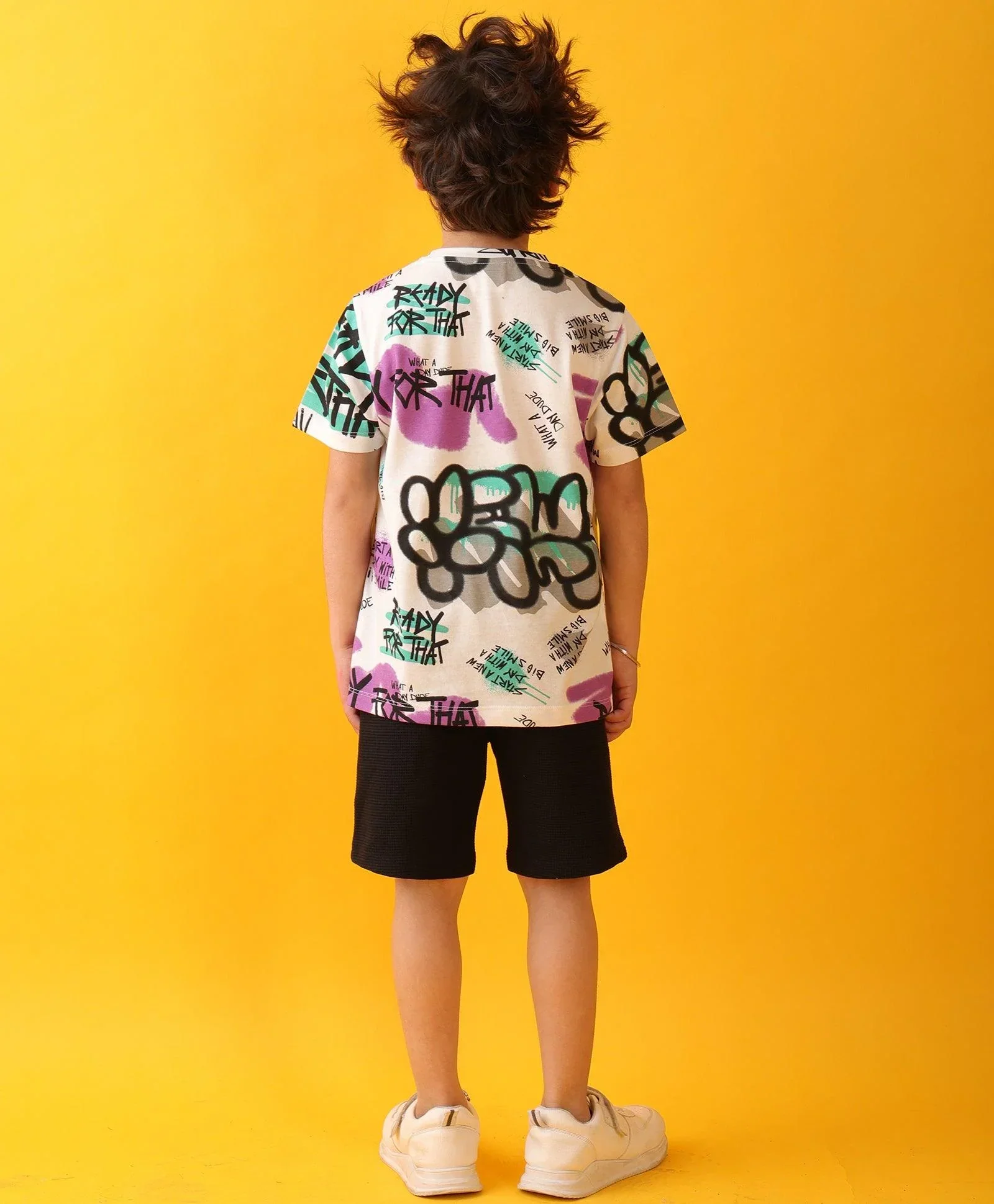 READY FOR THAT BLACK BOYS SHORTS SET - WHITE/BLACK - Image 5