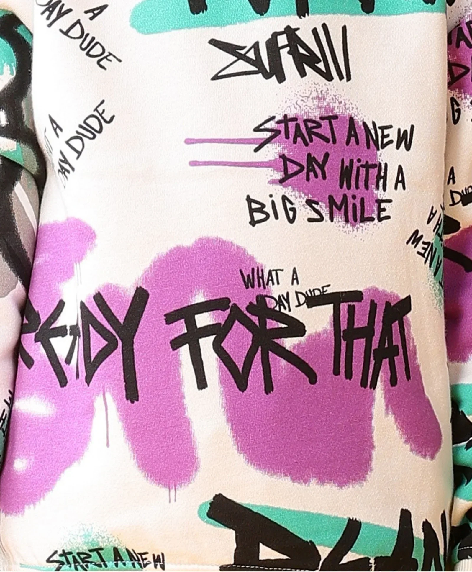 READY FOR THAT ROUND NECK BOYS FLEECE SWEATSHIRT WARM BLACK JOGGER SET - WHITE/BLACK - Image 4