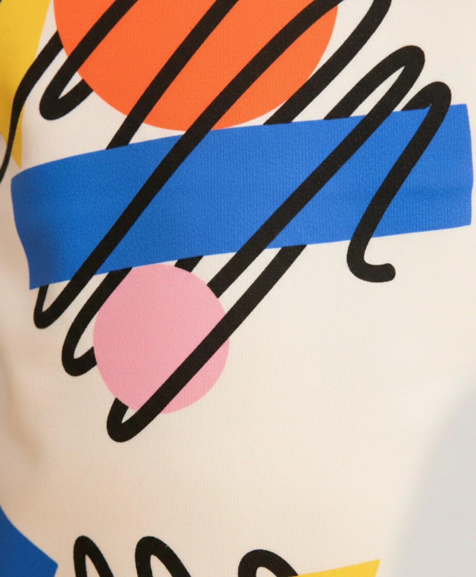 SHAPES PRINT GIRLS SWEATSHIRT FLEECE JOGGER SET - WHITE - Image 4