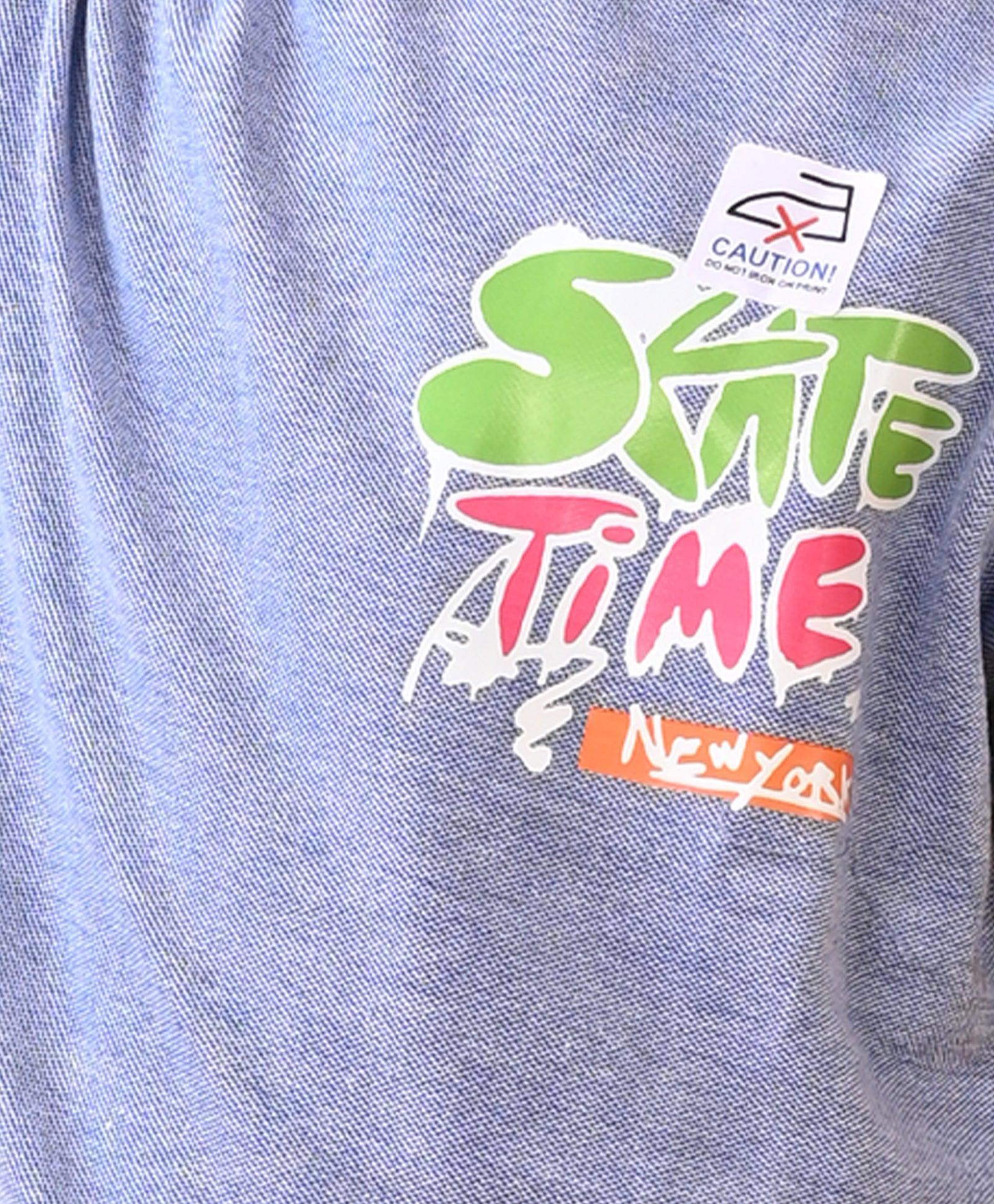 SKATE TIME BLUE SHORT SLEEVE BOYS T-SHIRT - BLUE - Image 8