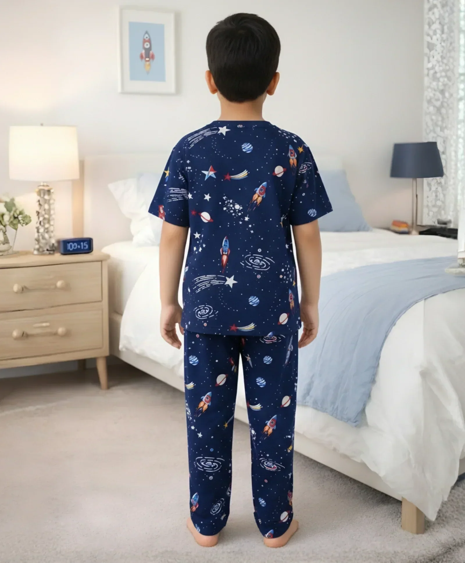 SOLAR DREAMS SHORT SLEEVE PYJAMA SET - BLUE - Image 3