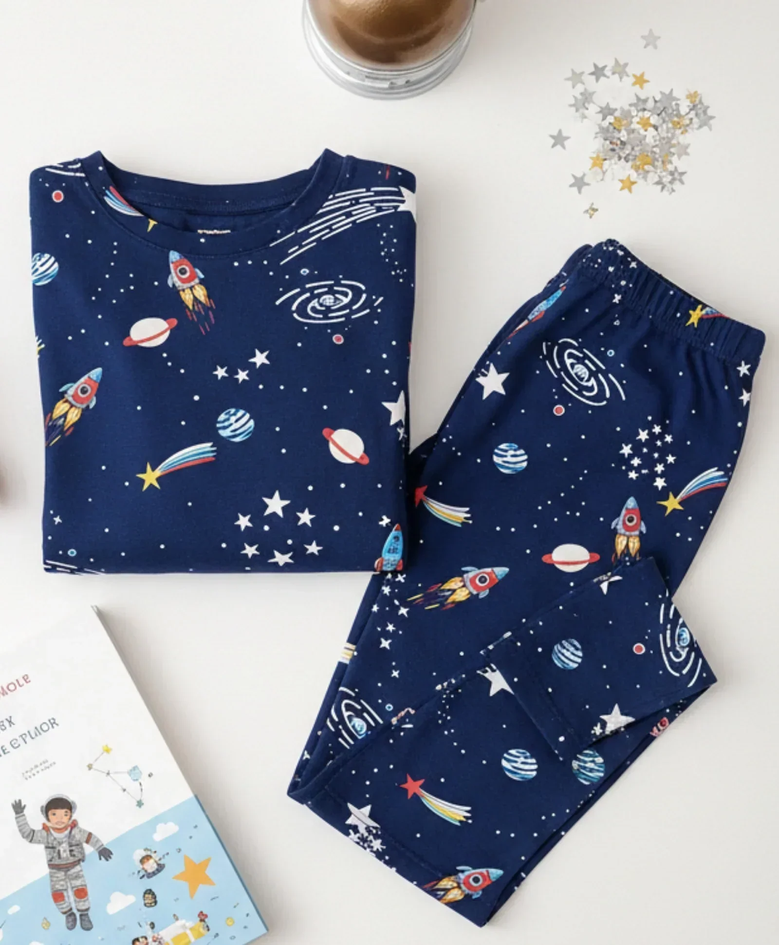 SOLAR SYSTEM DREAMS LONG SLEEVES PYJAMA SET - BLUE - Image 7