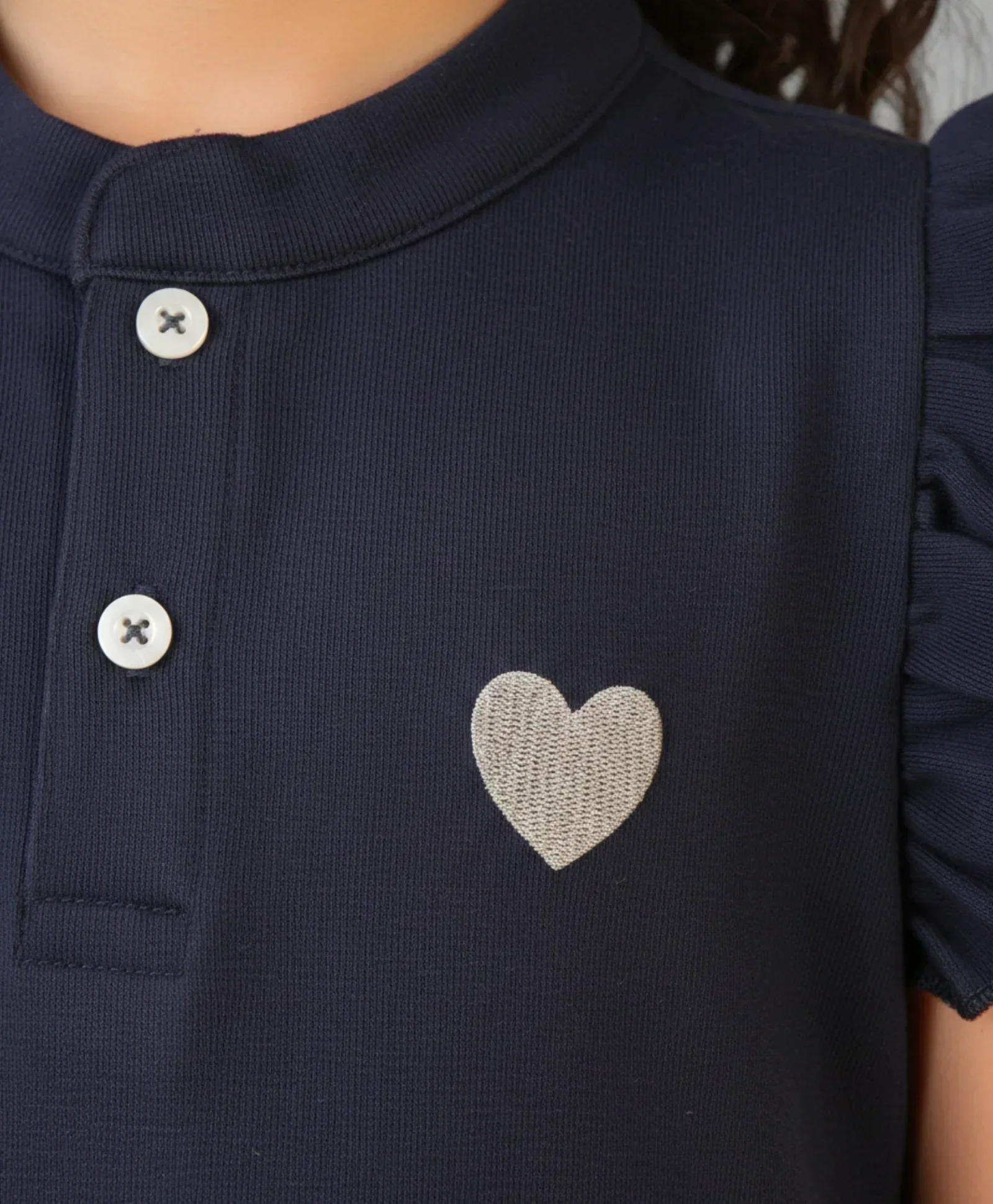NAVY SILVER HEART SUMMER DRESS - NAVY - Image 4