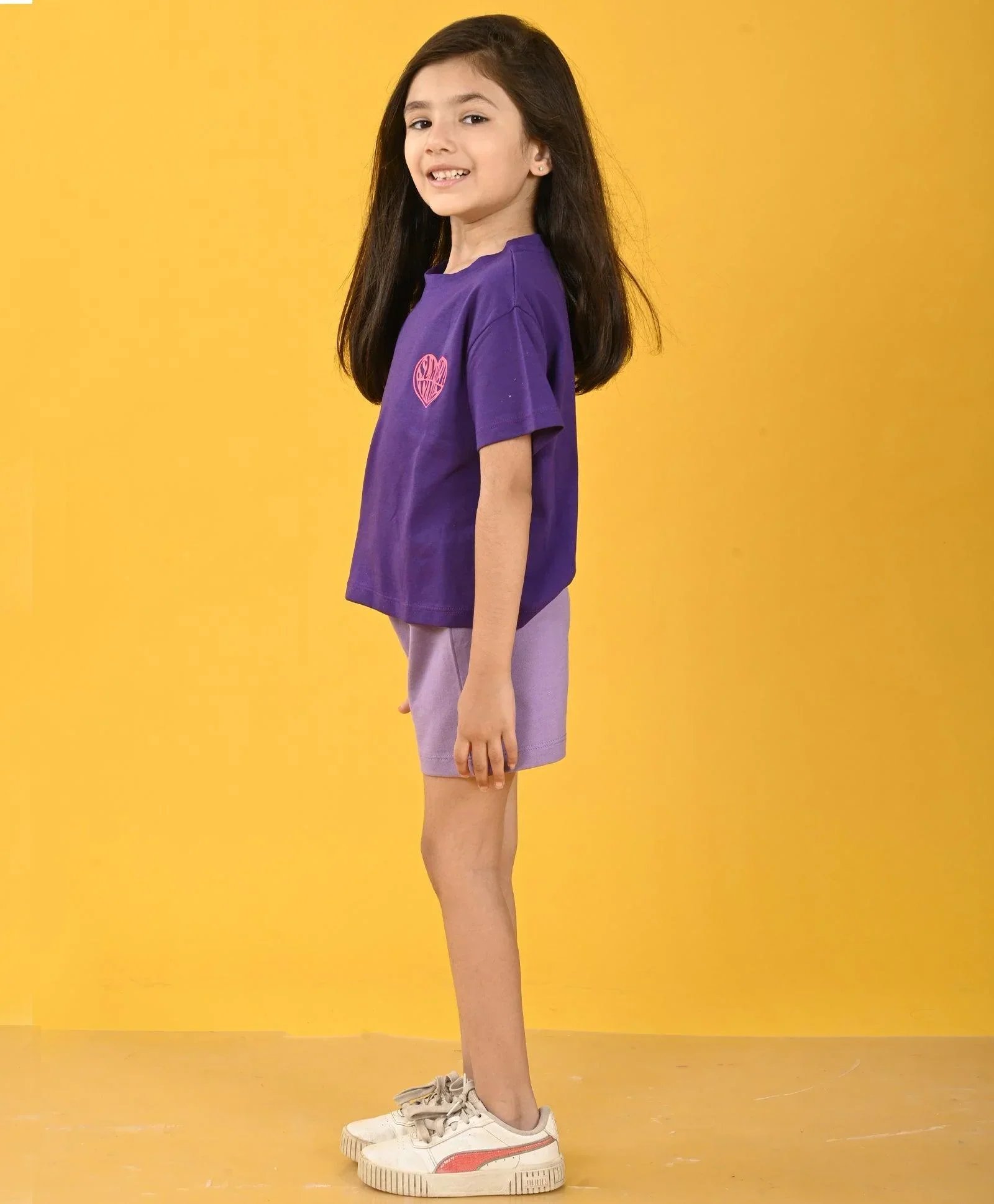 TIME PURPLE GIRLS SHORTS SET - PURPLE - Image 3