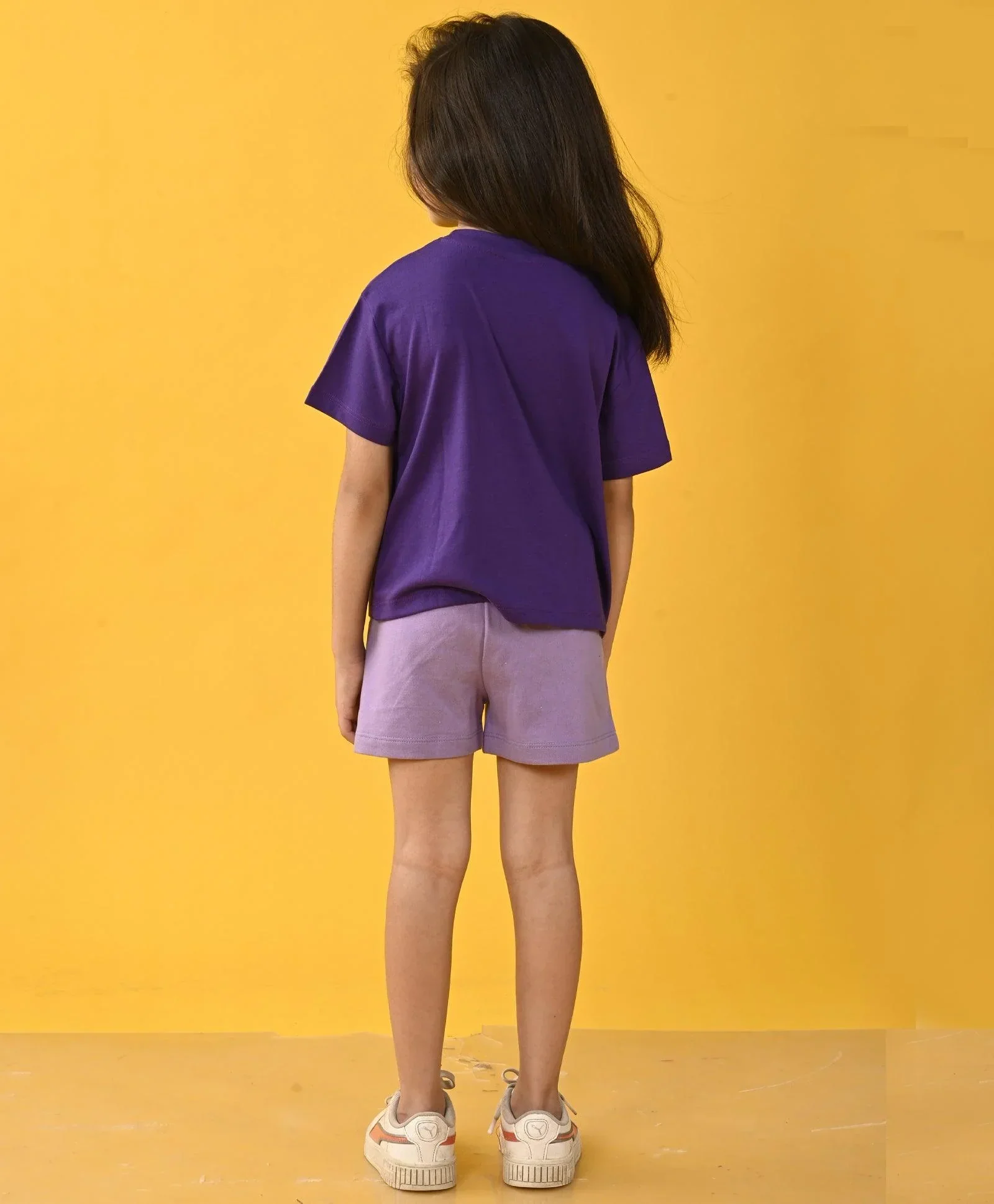 TIME PURPLE GIRLS SHORTS SET - PURPLE - Image 4
