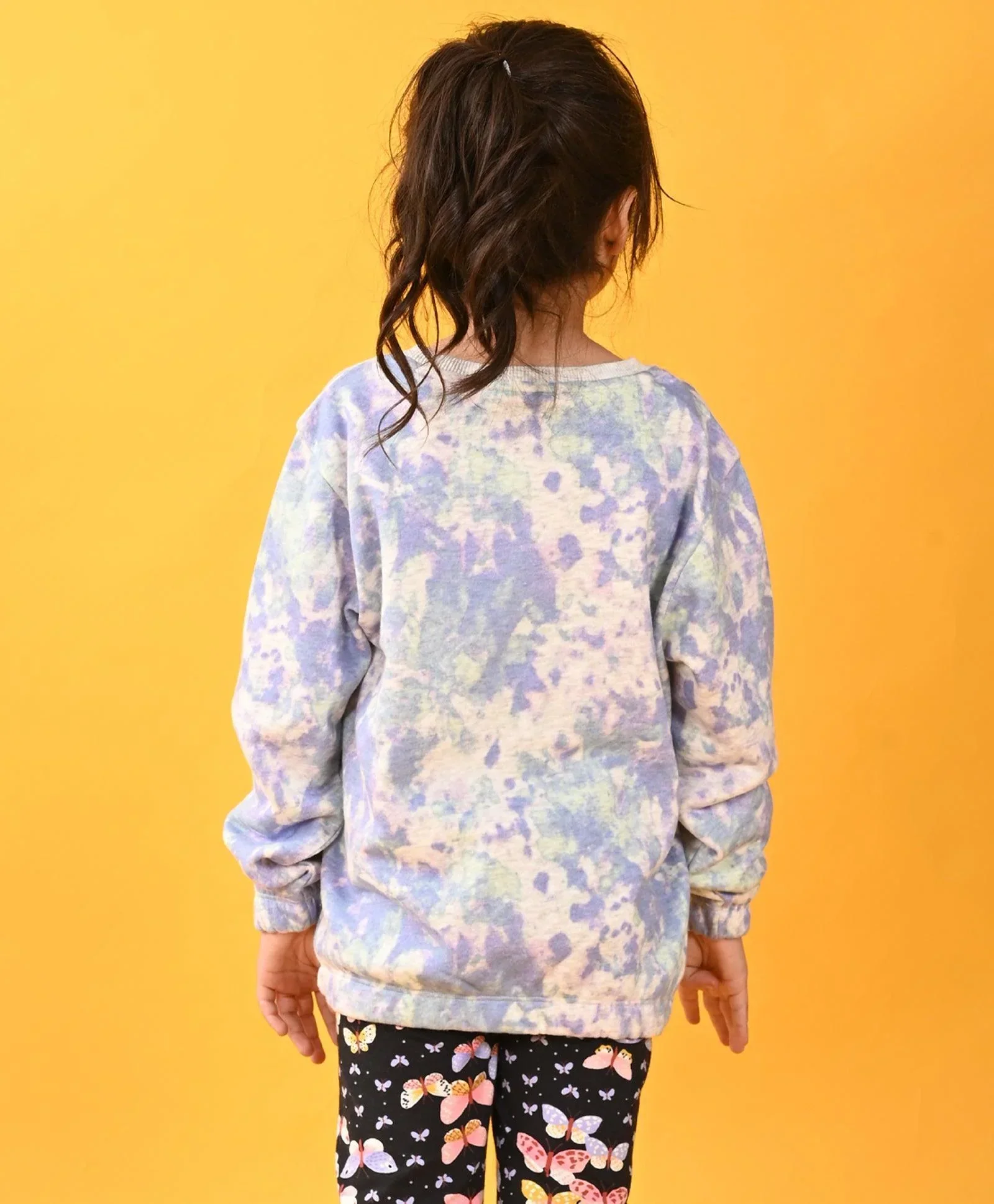 TIE DYE ECRU MELANGE TERRY SWEATSHIRT - ECRU - Image 4